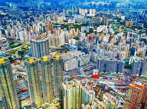 Hochhäuser auf der Halbinsel Kowloon in Hongkong