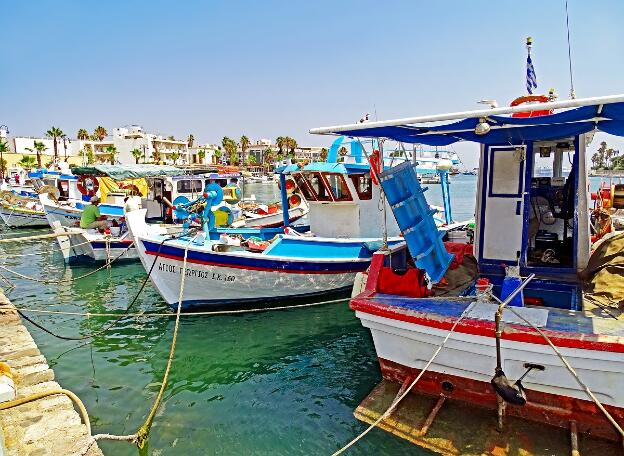 Fischerboote im Hafen von Kos-Stadt, Griechenland