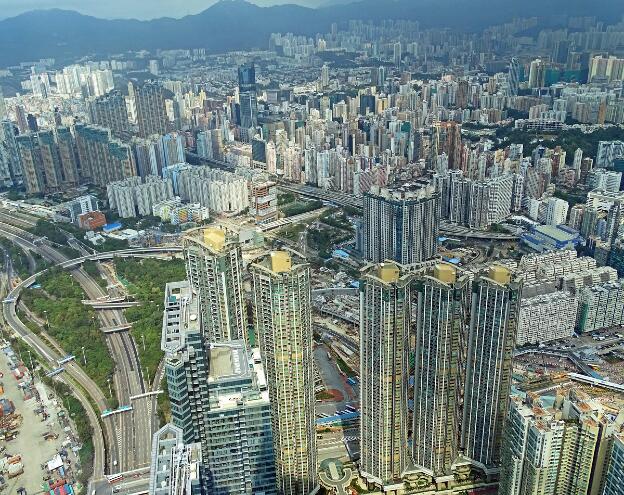 Apartmenthäuser im Sadtteil Yau Ma Tei in Hongkong